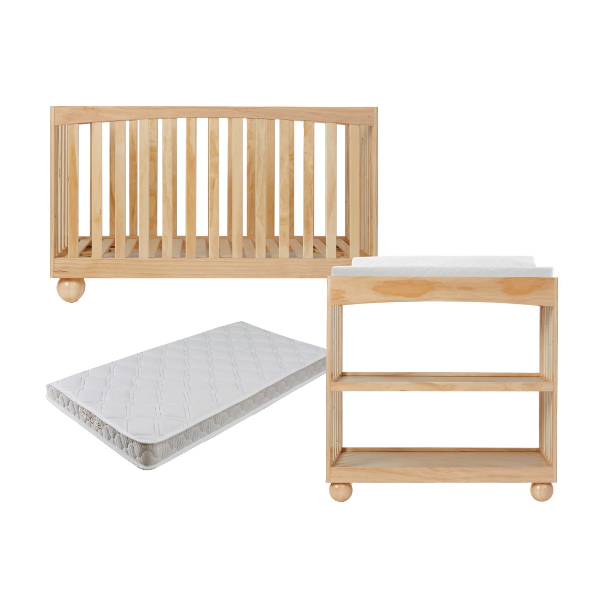 Blake Natural Four Piece Nursery Furniture Set - Mocka New Zealand