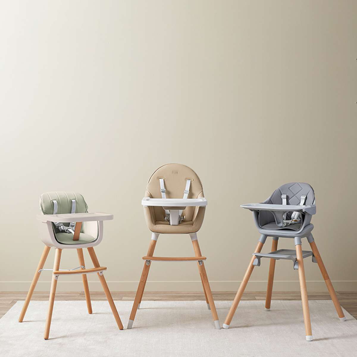 Jenson Natural Highchair - Sage Green - Mocka New Zealand