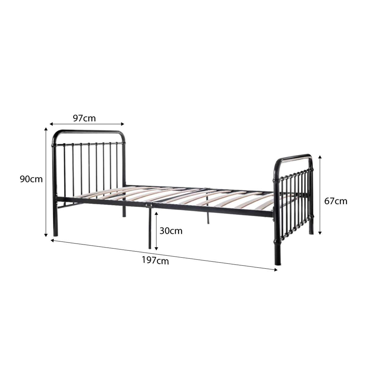 Mocka Sonata Bed - Single - Black | Kids Bedroom Furniture