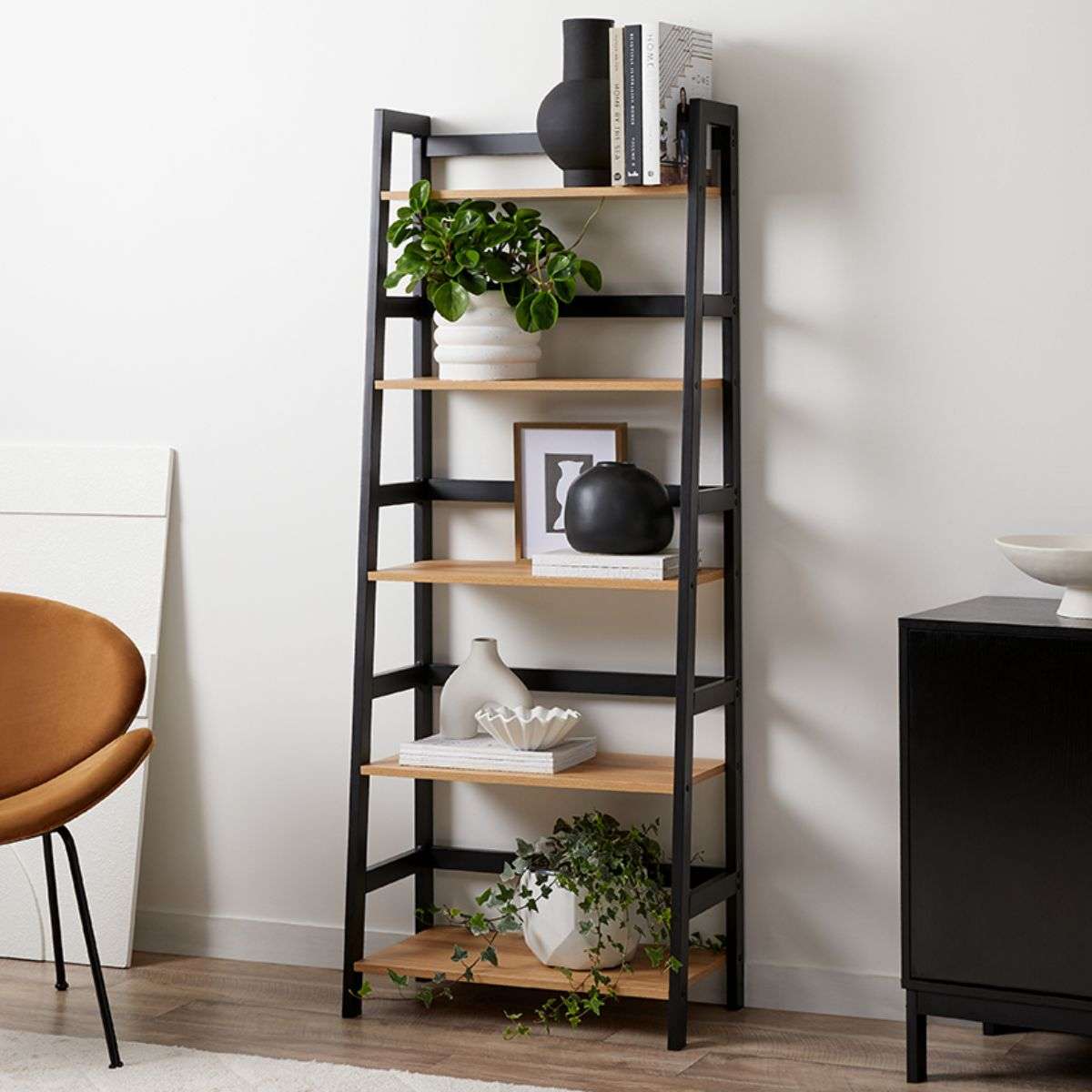 Neat Homes with Porto Range Five-Shelf Bookcase - Mocka