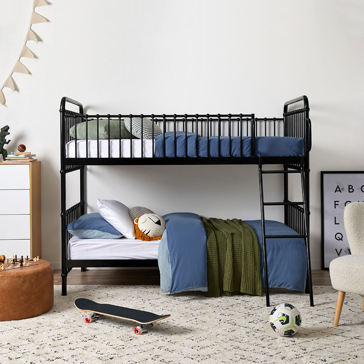 Sonata Bunk Bed By Mocka - Black - Shop Kids Beds Online