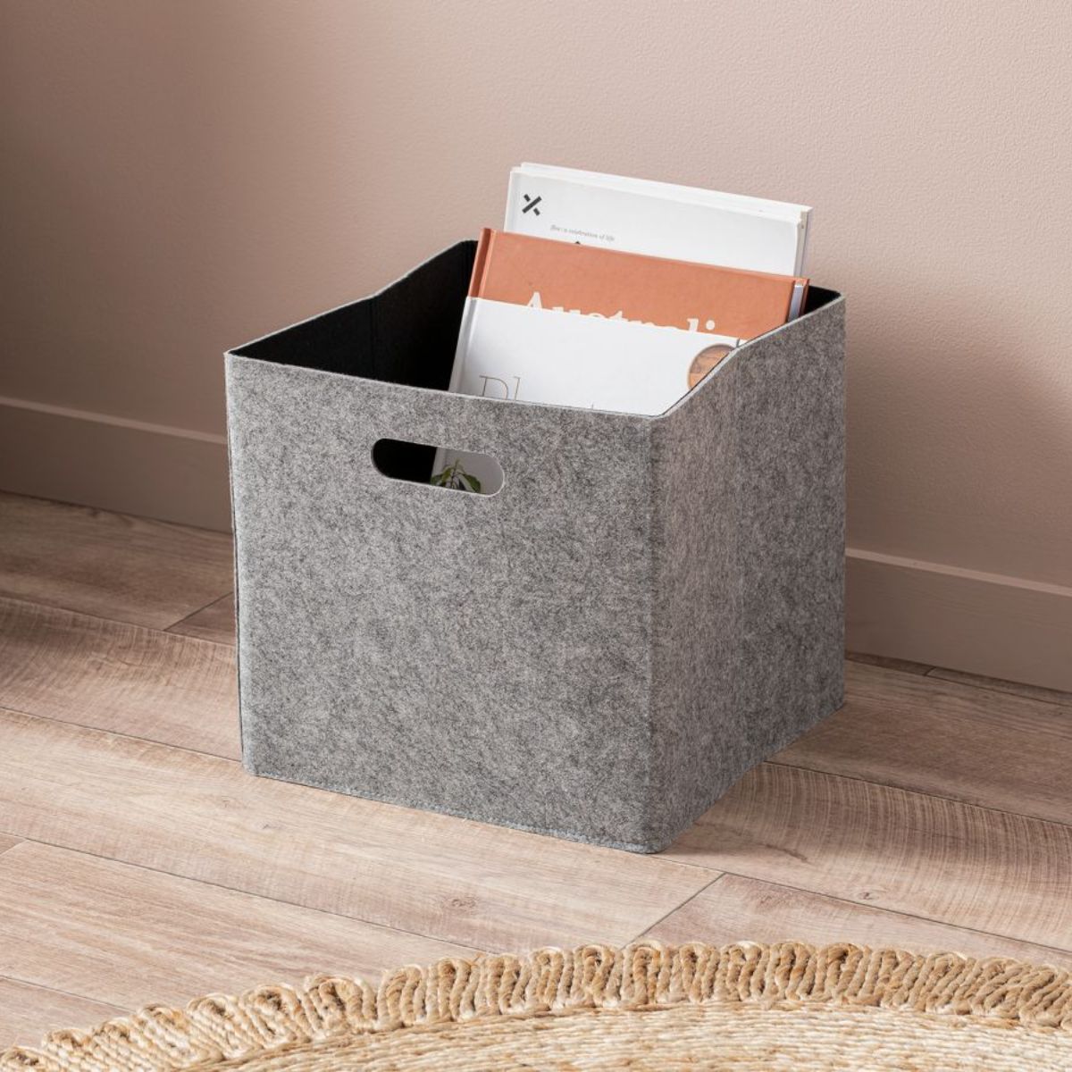 Felt Cube Basket - Grey - Mocka New Zealand