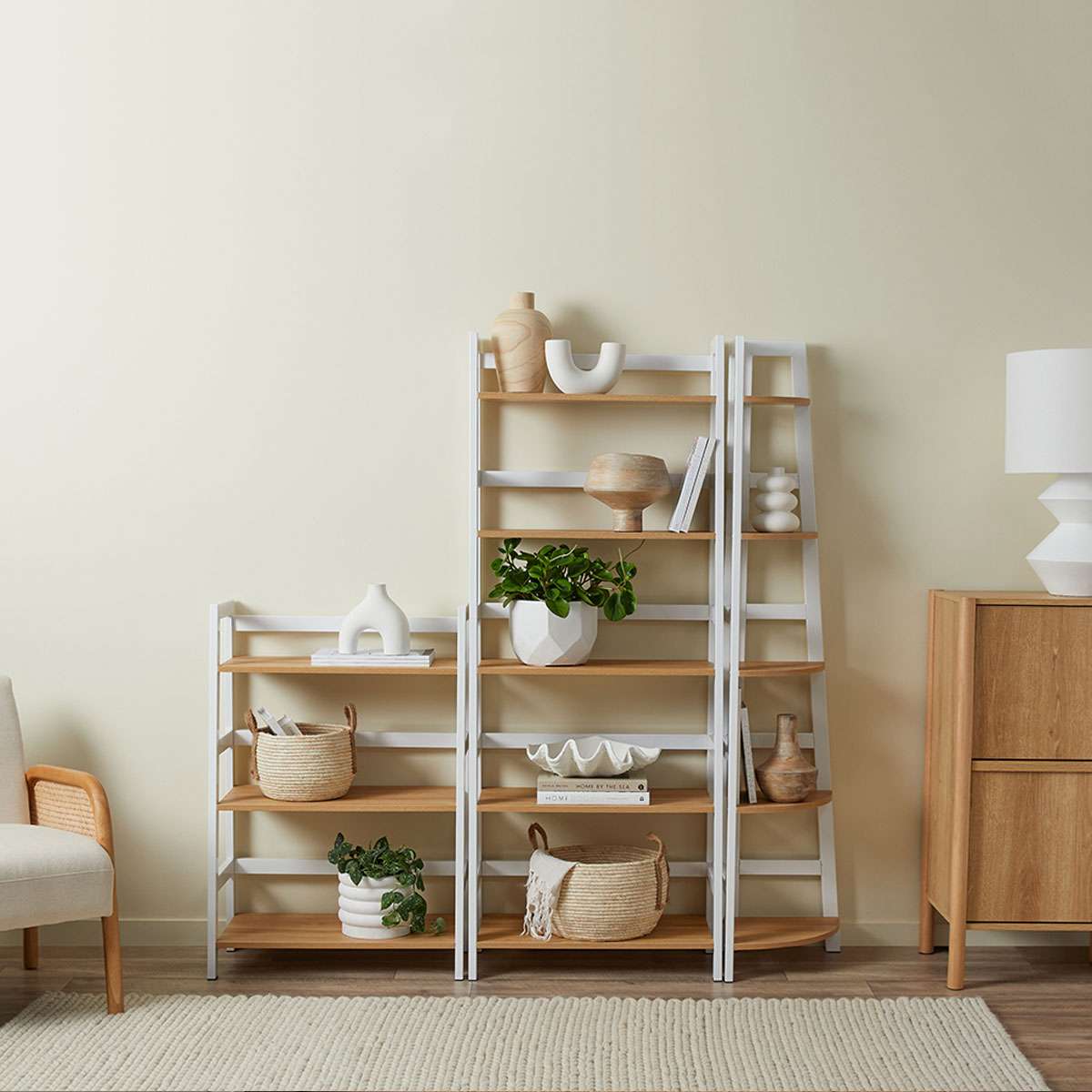 Mocka Porto Five Shelves White | Contemporary Shelving Unit