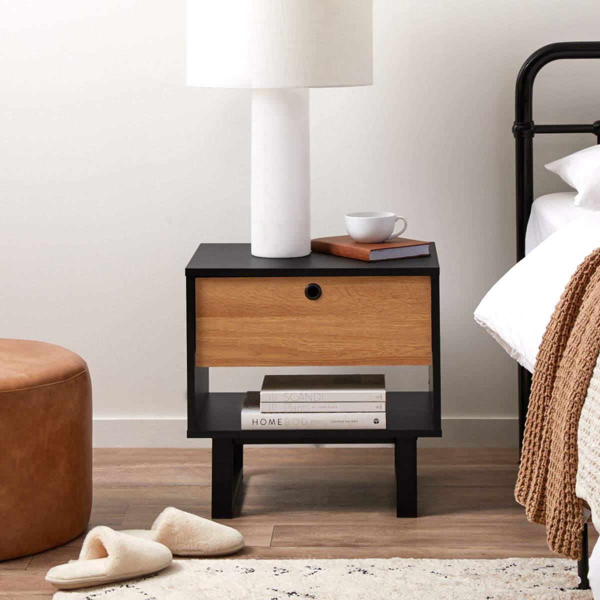 Parker Bedside Table - Black - Mocka New Zealand