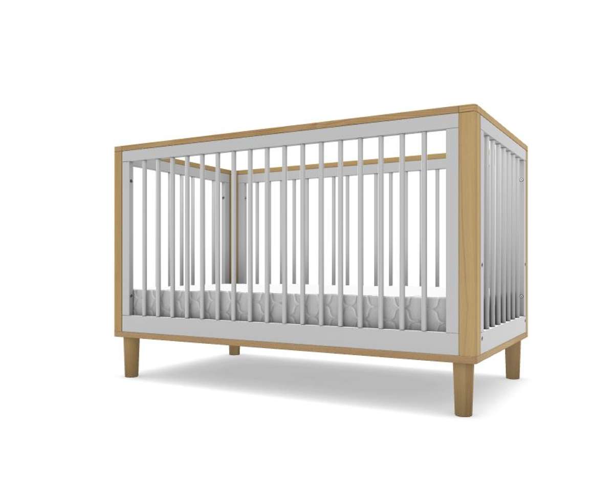 Mocka Tahoe Cot - White/Natural | Baby Cots