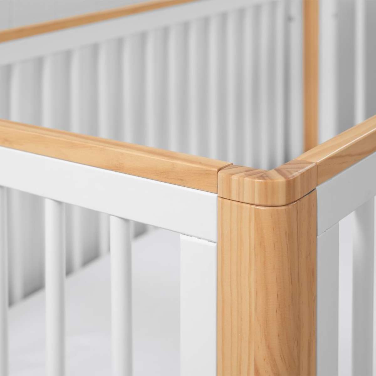 Mocka Tahoe Cot - White/Natural | Baby Cots