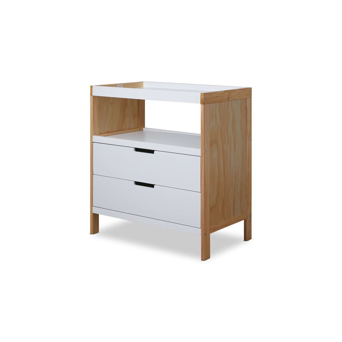 Aspiring Change Table with Drawers - White/Natural