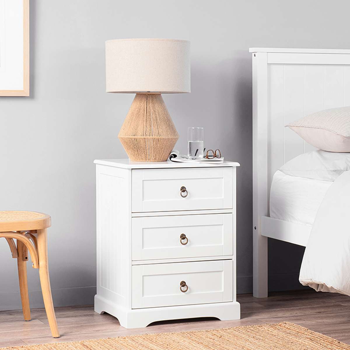 Hamptons Bedside Table - Mocka New Zealand