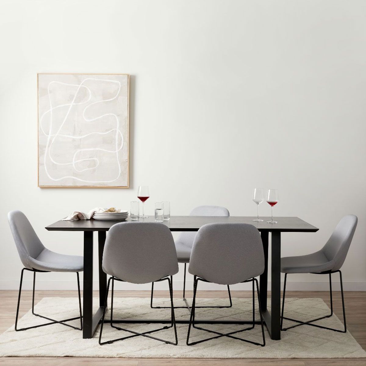 Zander 6 Seater Dining Table - Black | Dining Furniture