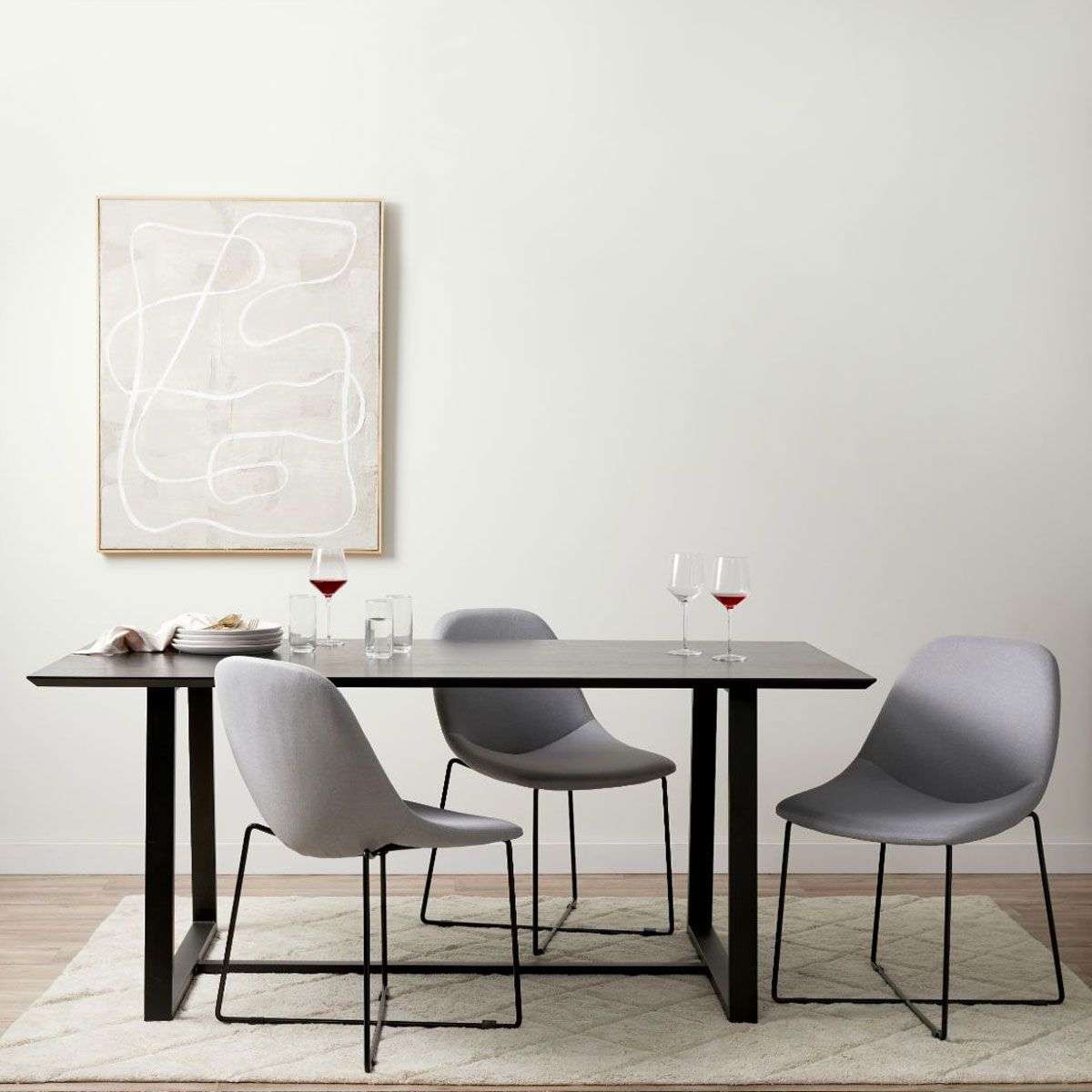 Zander 6 Seater Dining Table - Black | Dining Furniture