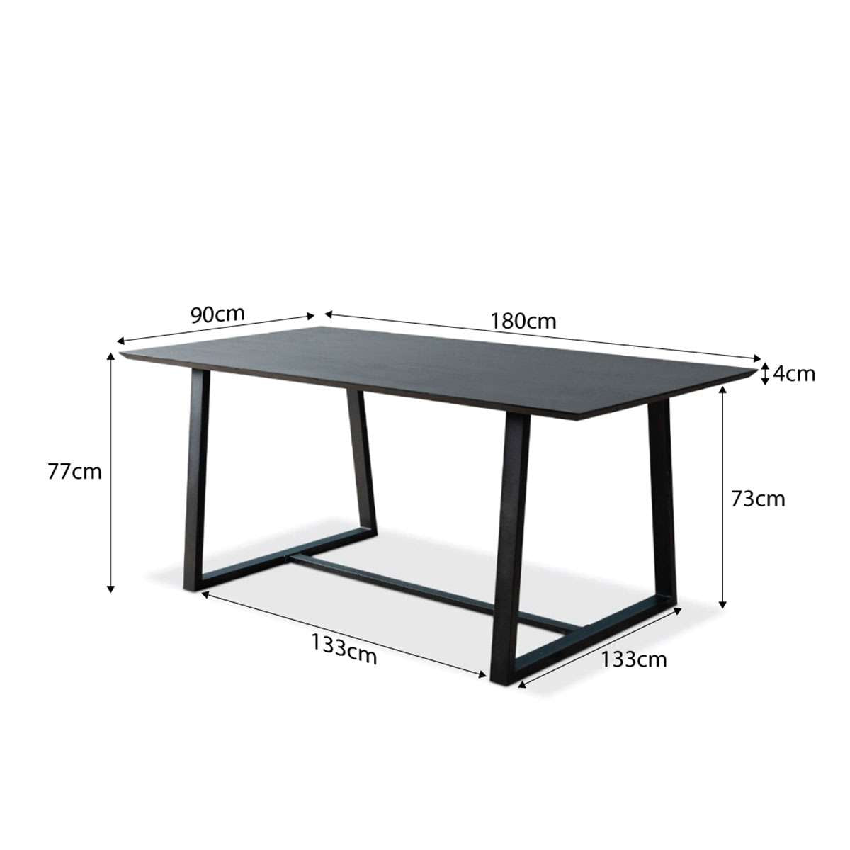 Zander 6 Seater Dining Table - Black | Dining Furniture