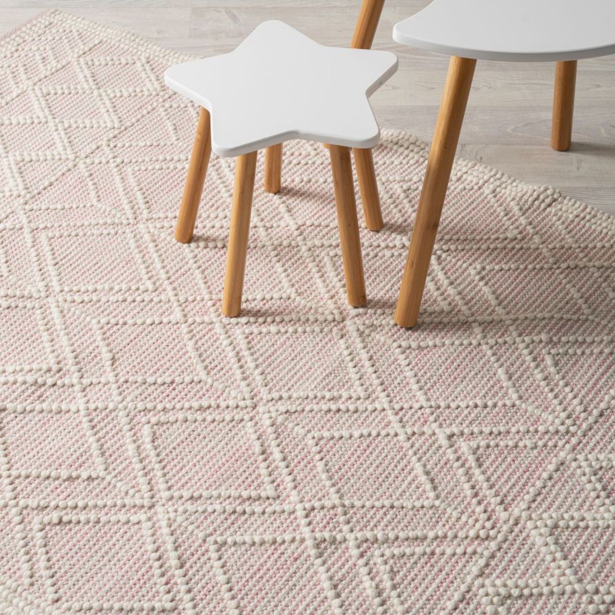 Greta Floor Rug - Natural/Pink - Large | Large Floor Rugs