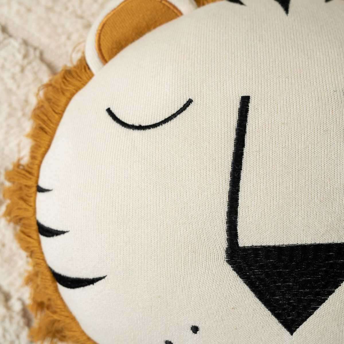 Lion Knitted Cushion - Kids Bedroom Decor | Mocka NZ