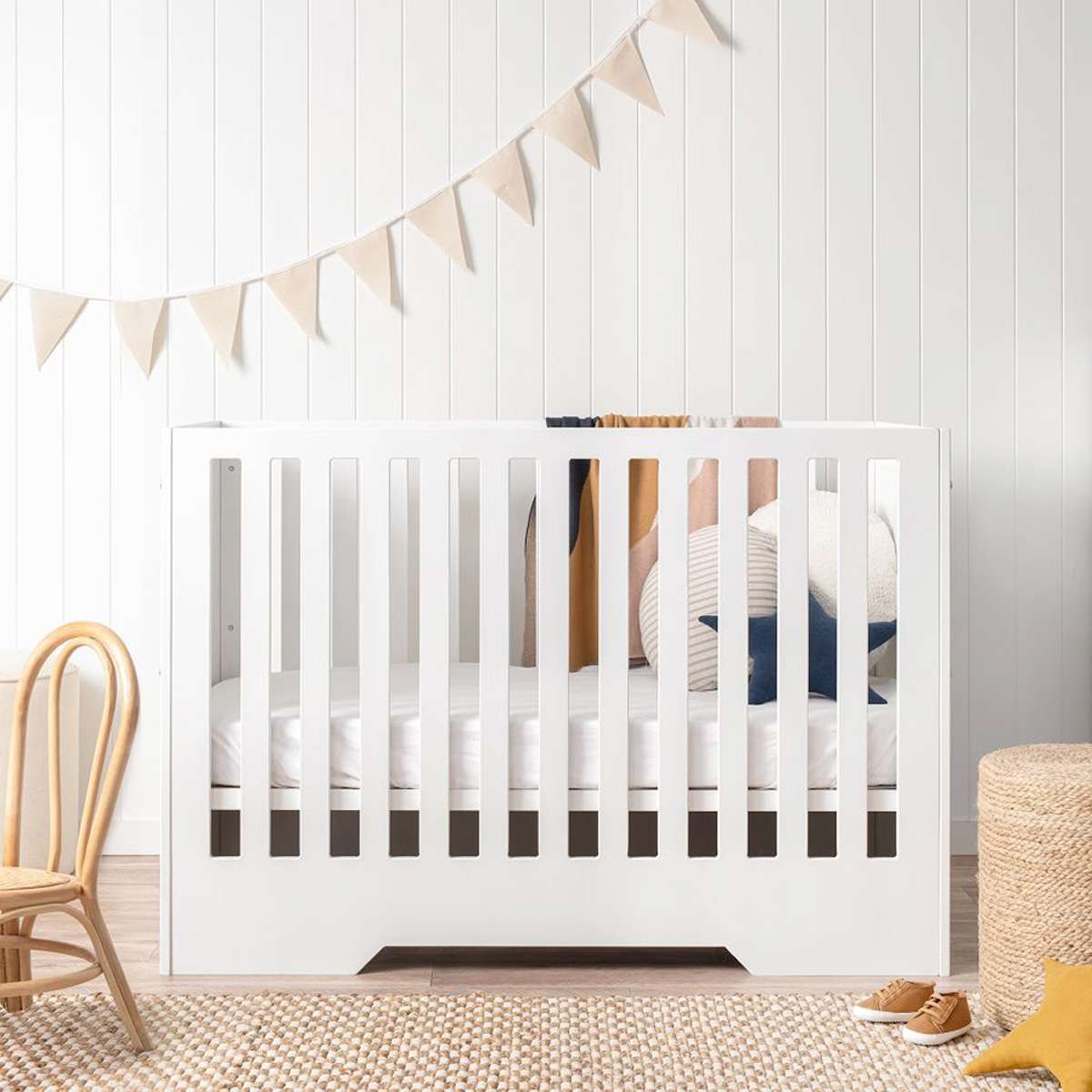 Hamptons Cot - White - Mocka New Zealand