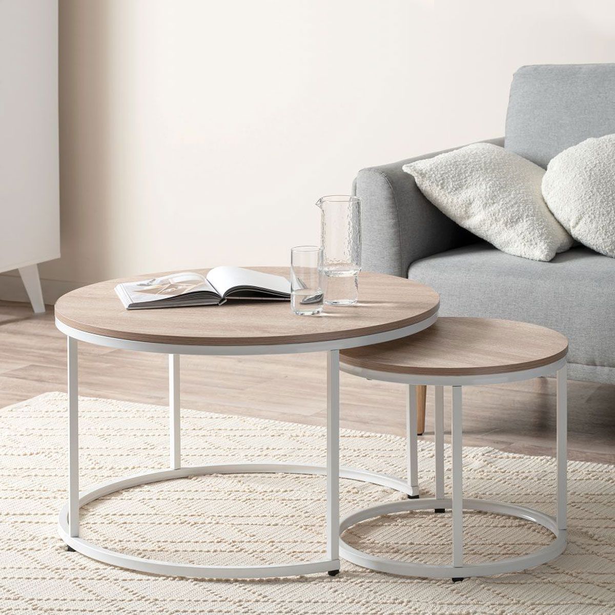 Vigo Nesting Coffee Tables - White - Mocka New Zealand