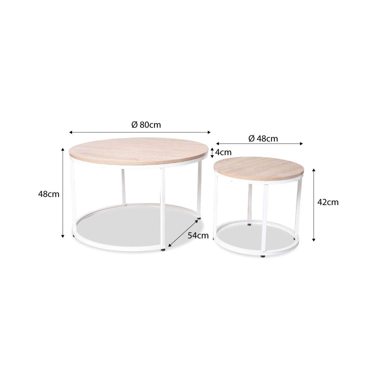 Vigo Nesting Coffee Tables - White - Mocka New Zealand