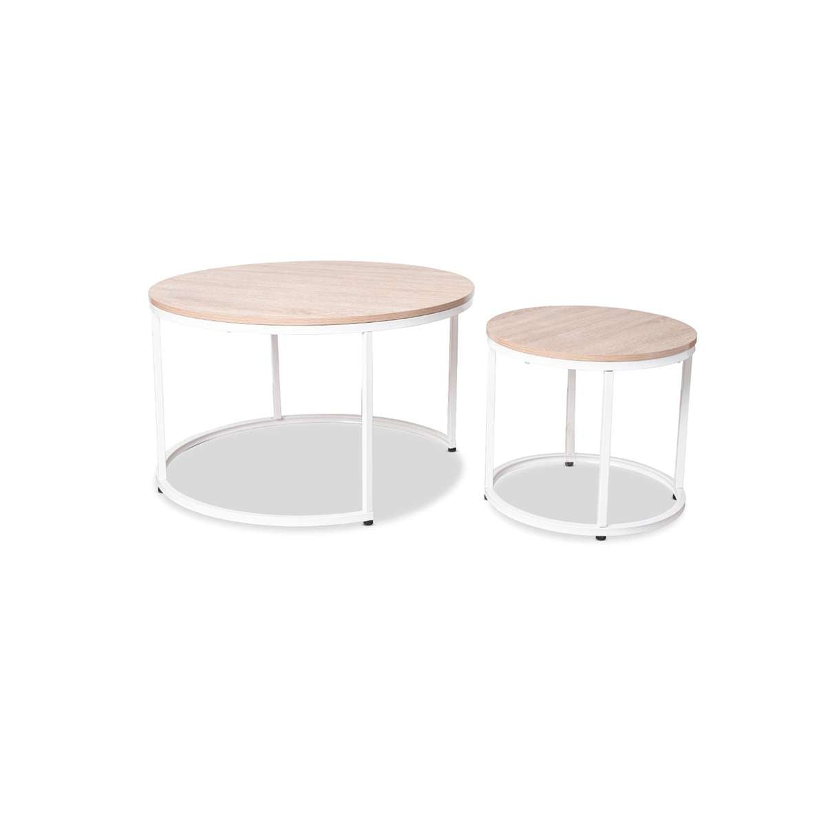 Vigo Nesting Coffee Tables - White - Mocka New Zealand