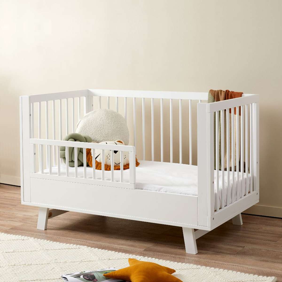 Aspen Cot Toddler Bed Half Frame White Mocka NZ