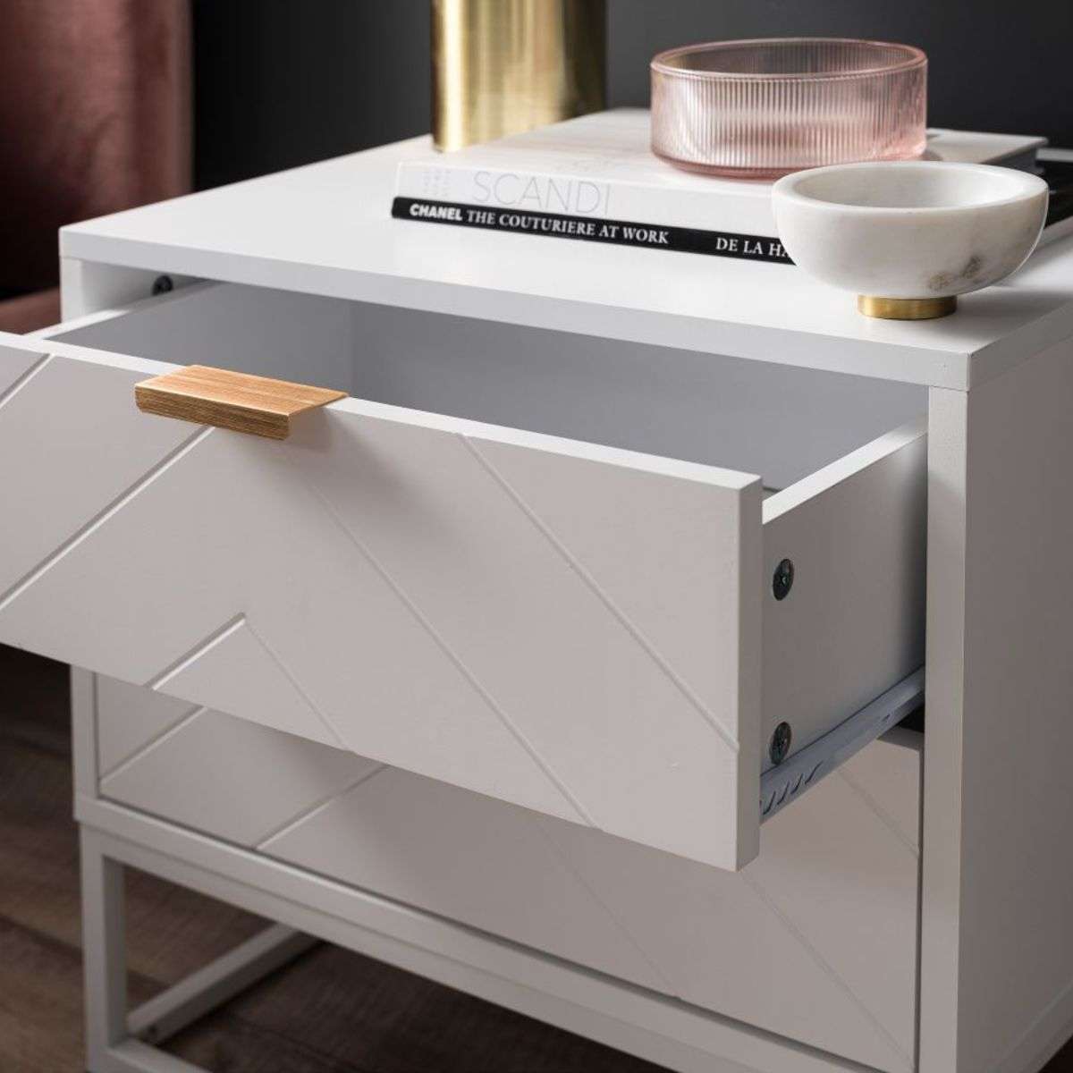 Inca Bedside Table - White | Bedroom Furniture | Mocka NZ