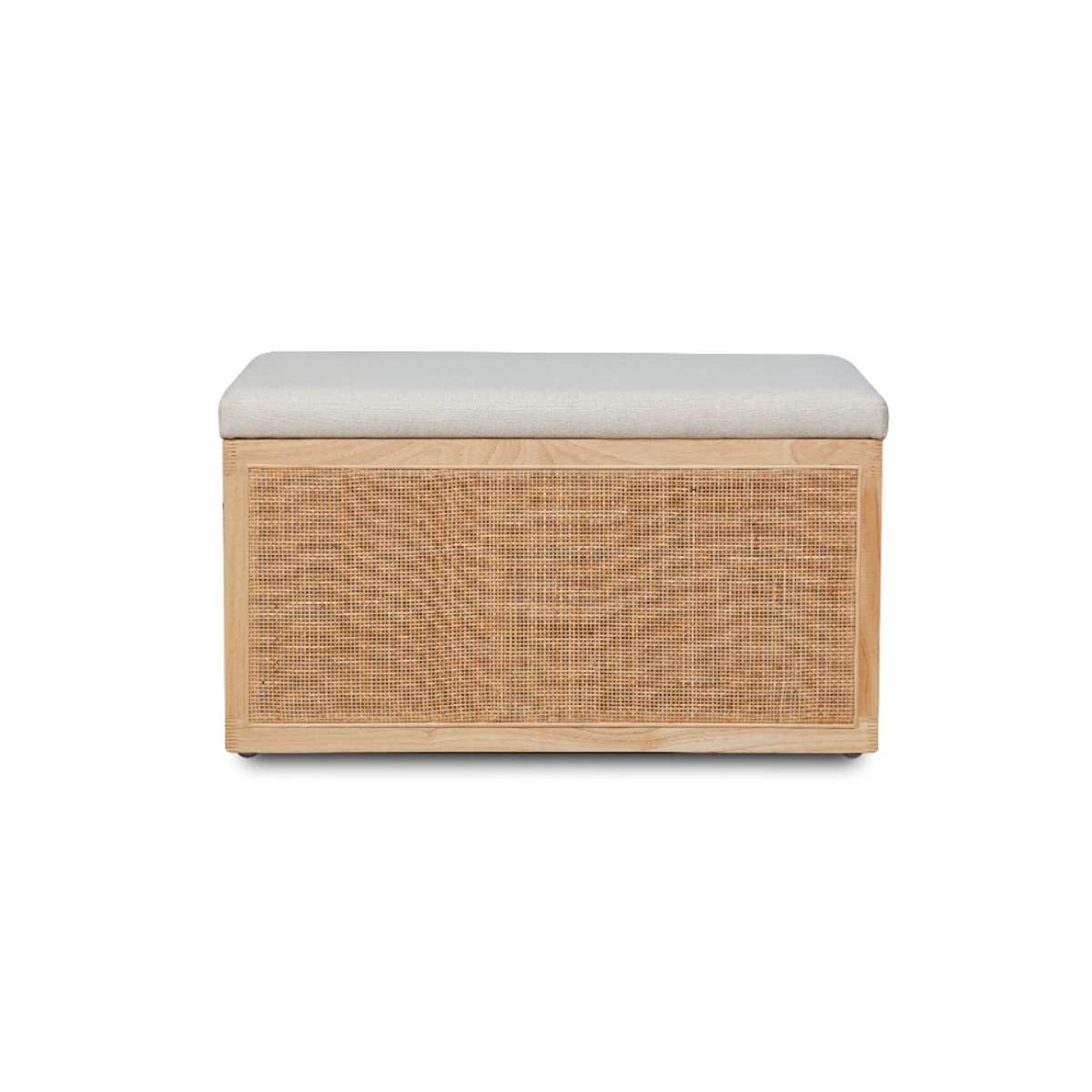 Rattan and Linen Look Storage Box - Natural - Mocka New Zealand