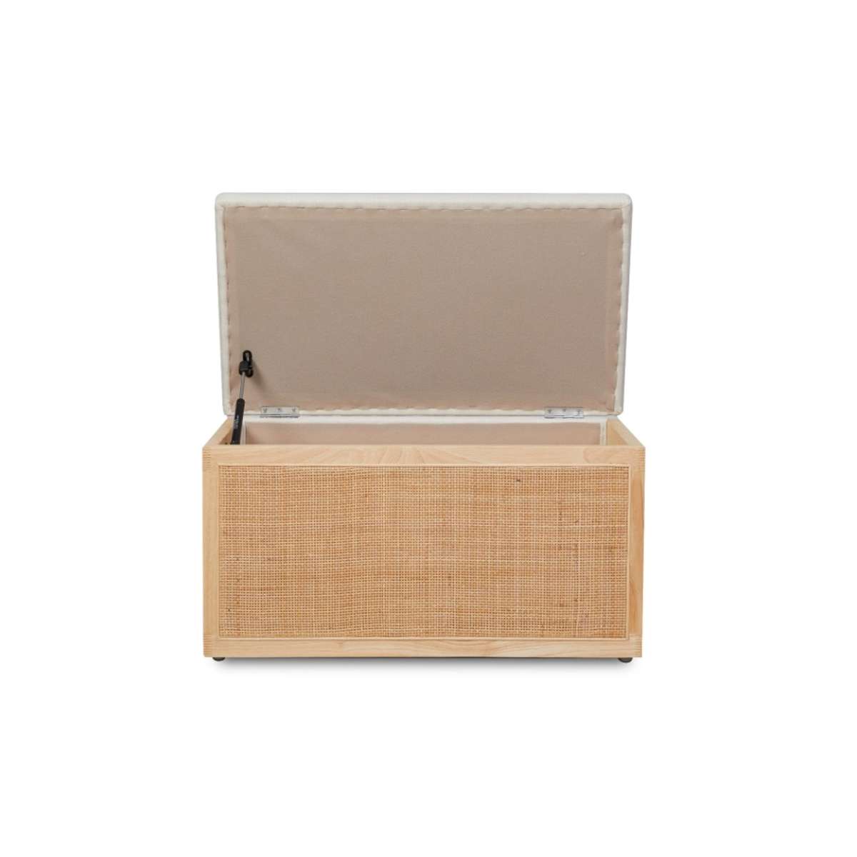 Rattan and Linen Look Storage Box - Natural - Mocka New Zealand