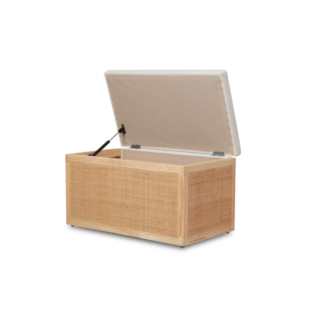 Rattan and Linen Look Storage Box - Natural - Mocka New Zealand