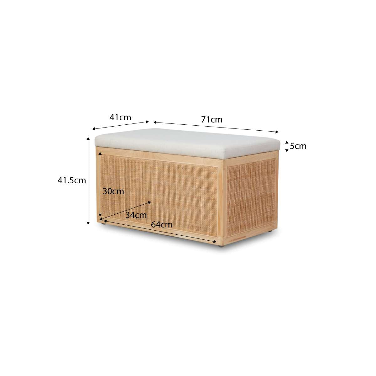 Rattan and Linen Look Storage Box - Natural - Mocka New Zealand