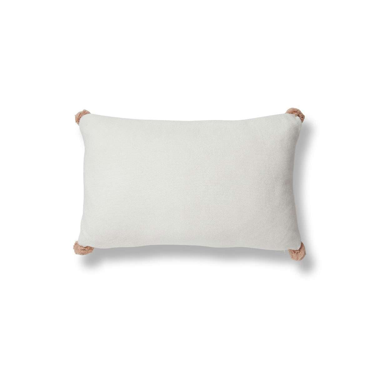 Priya Pompom Knit Cushion - Ivory/Pink | Decor | Mocka NZ