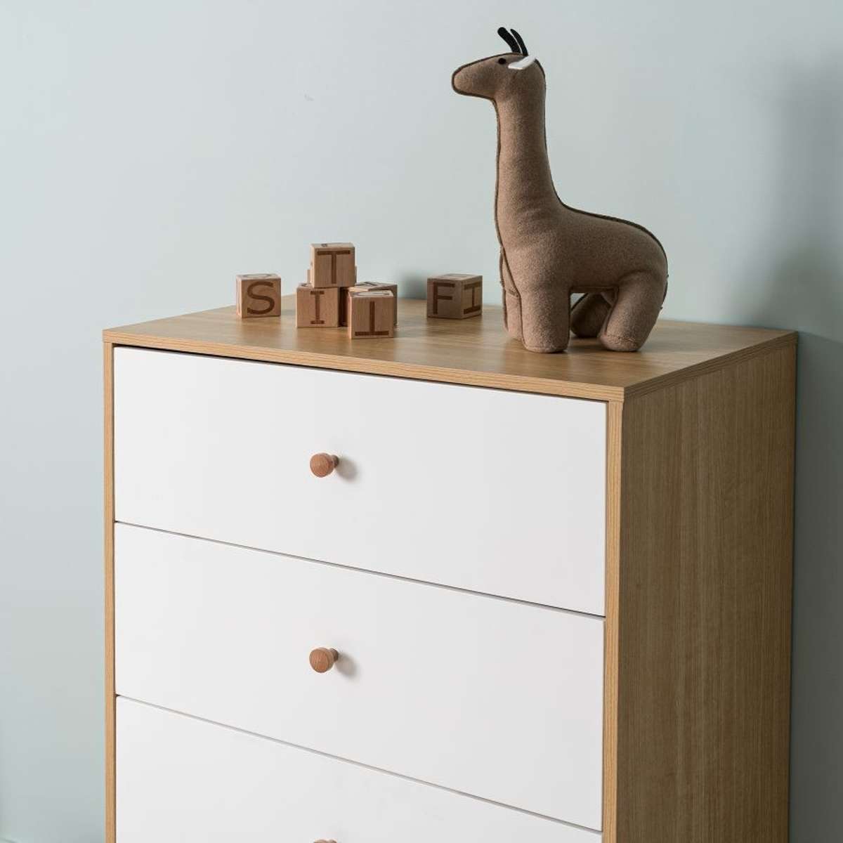 Aspen Four Drawer - White/Natural - Mocka New Zealand