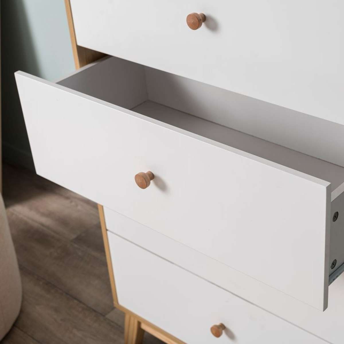 Aspen Four Drawer - White/Natural - Mocka New Zealand