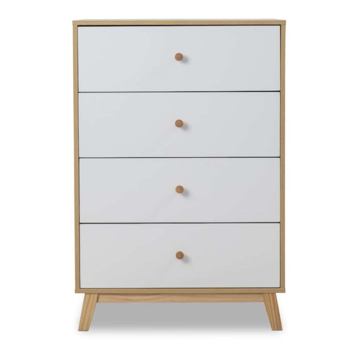 Aspen Four Drawer - White/Natural - Mocka New Zealand