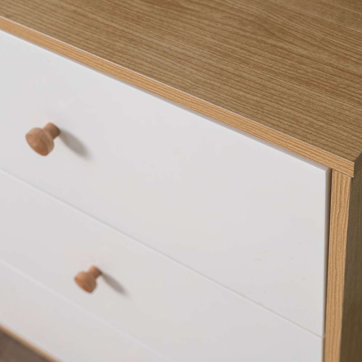 Aspen Six Drawer - White/Natural - Mocka New Zealand