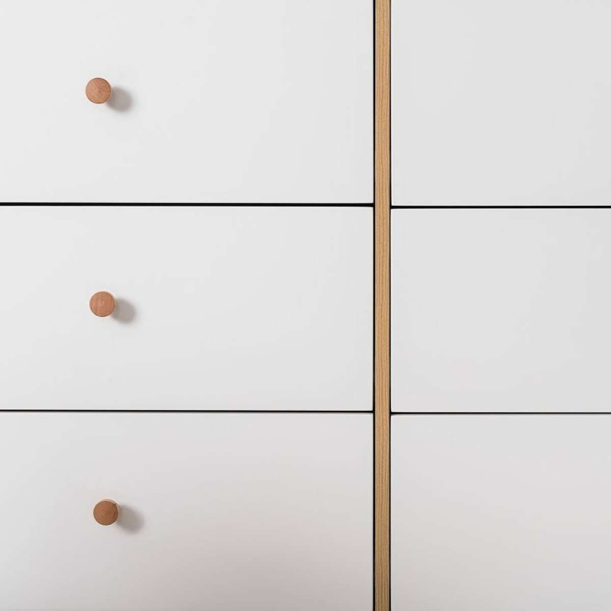 Aspen Six Drawer - White/Natural - Mocka New Zealand