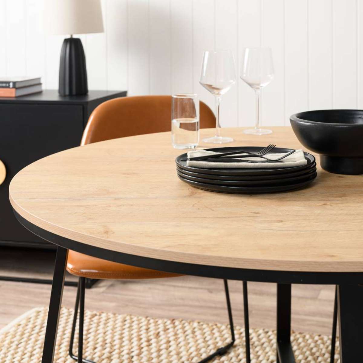 Reese 4 Seater Dining Table - Black - Mocka New Zealand