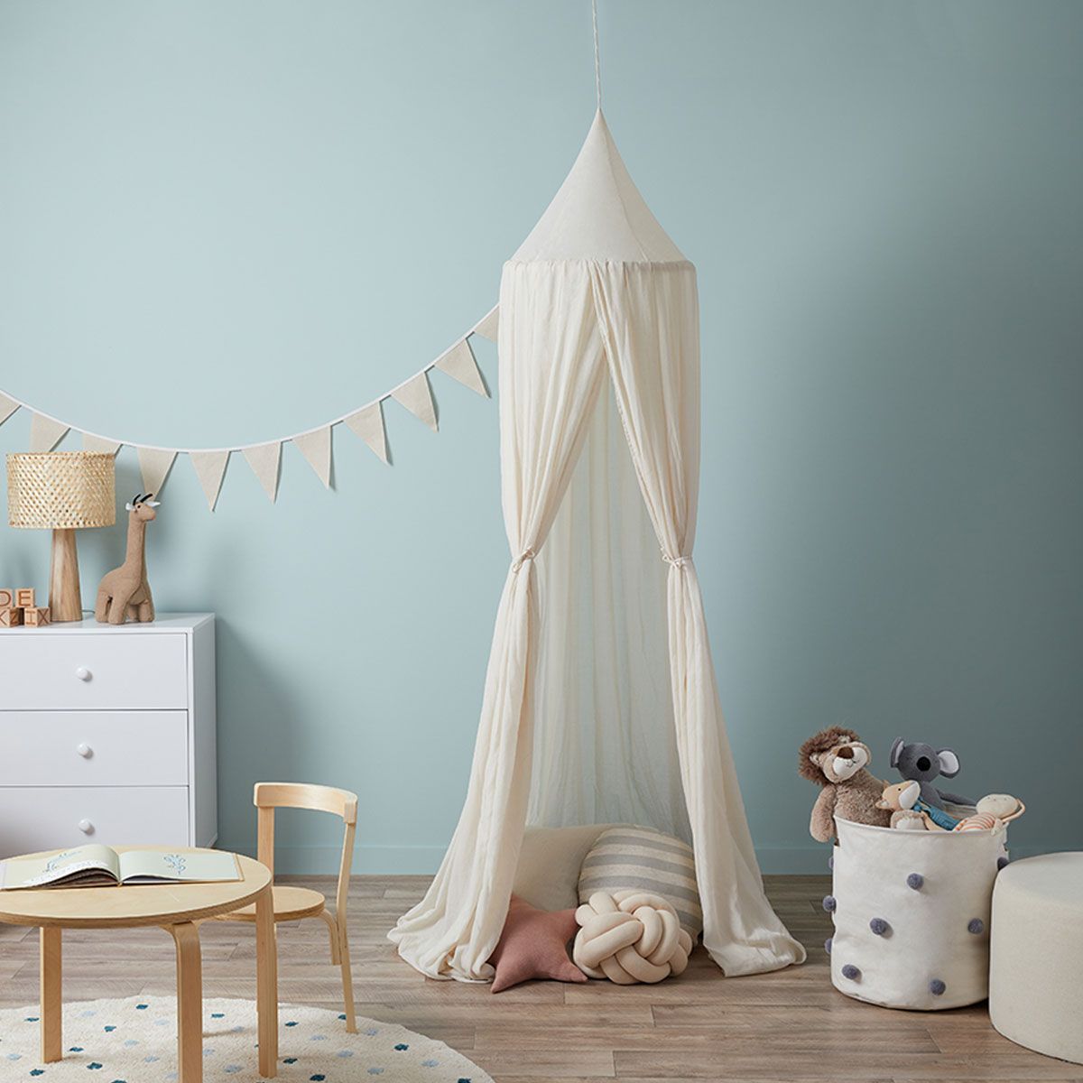 Mocka Linen Look Canopy - Oatmeal | Kids Playtime | Mocka NZ