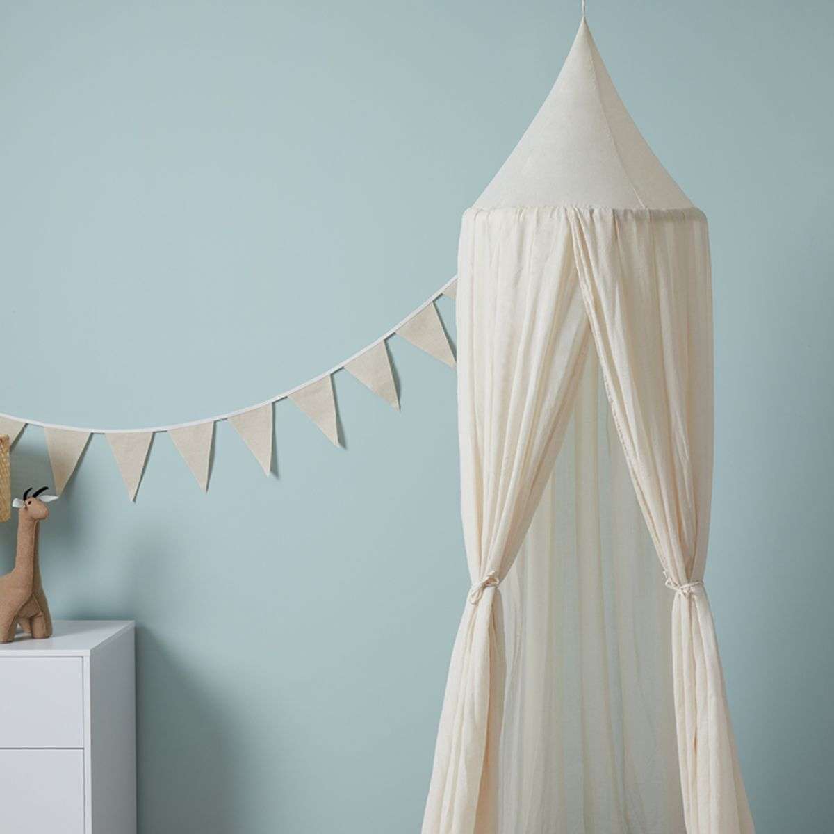 Mocka Linen Look Canopy - Oatmeal | Kids Playtime | Mocka NZ