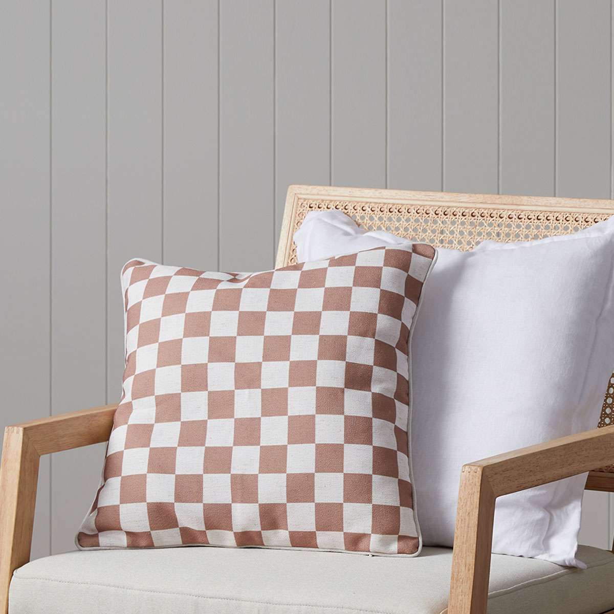 Mocka Check Cushion - Rose Tan | Decor | Mocka NZ