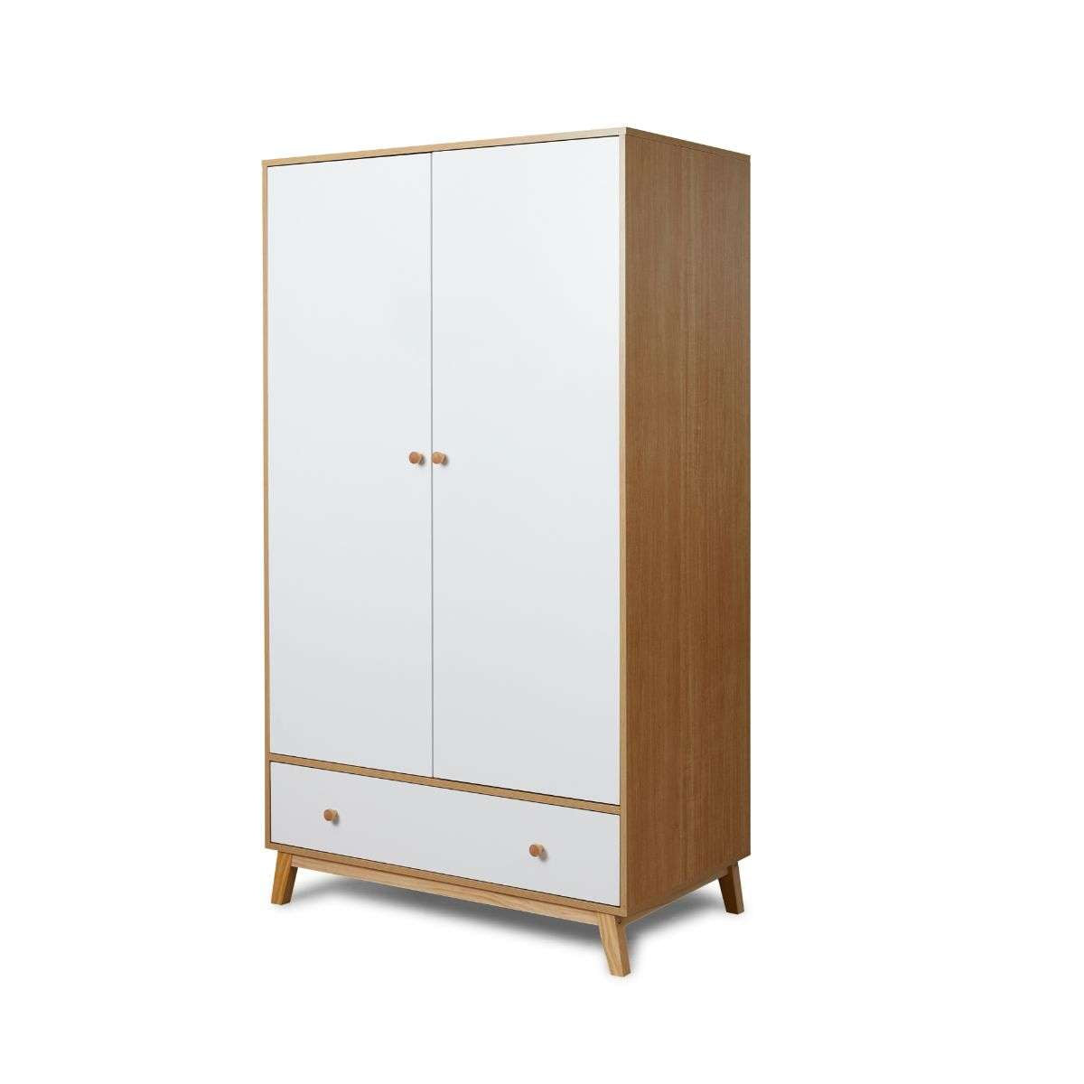 Aspen Wardrobe - White/Natural - Mocka New Zealand