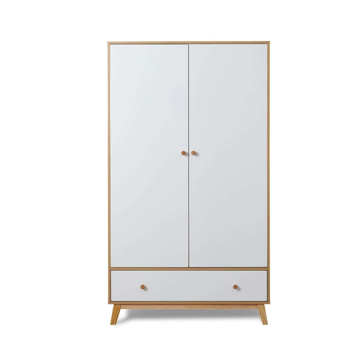 Aspen Wardrobe - White/Natural - Mocka New Zealand