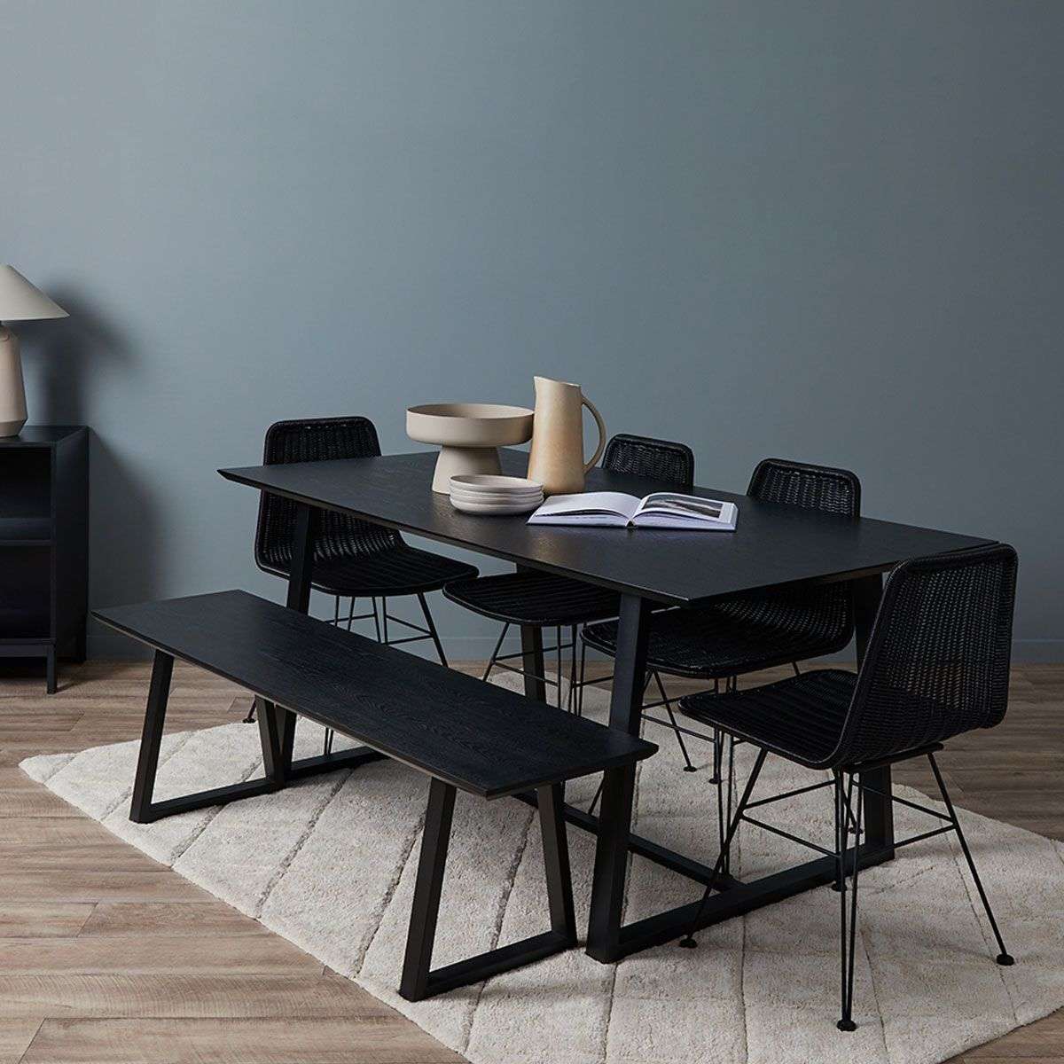 Zander Bench Seat - Black | Dining Furniture | Mocka NZ