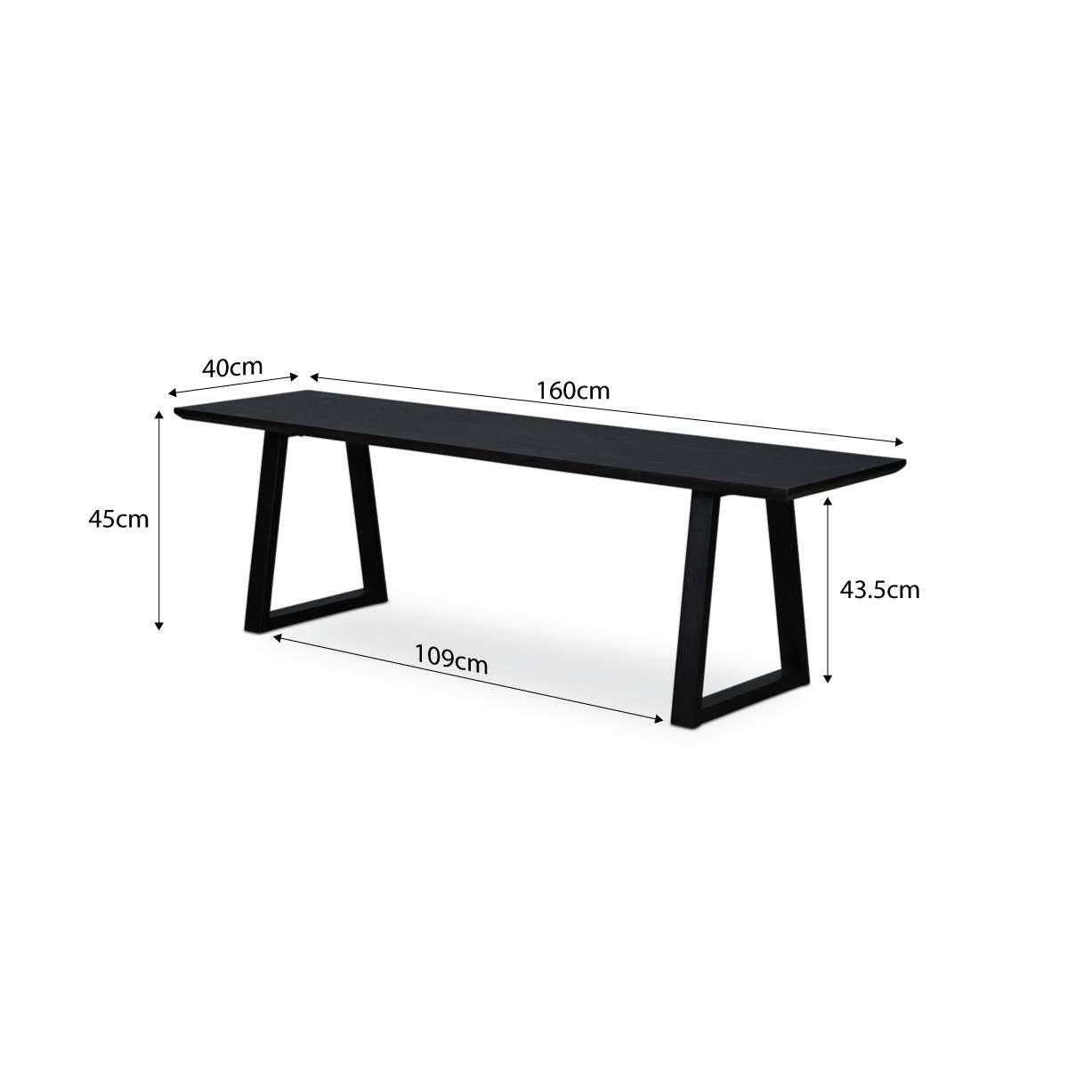 Zander Bench Seat - Black | Dining Furniture | Mocka NZ