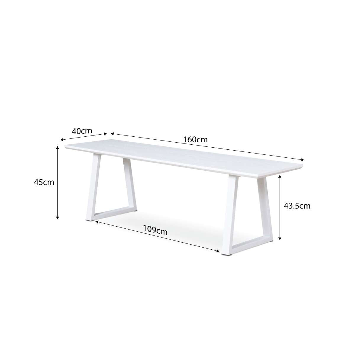 Zander Bench Seat - White - Mocka New Zealand