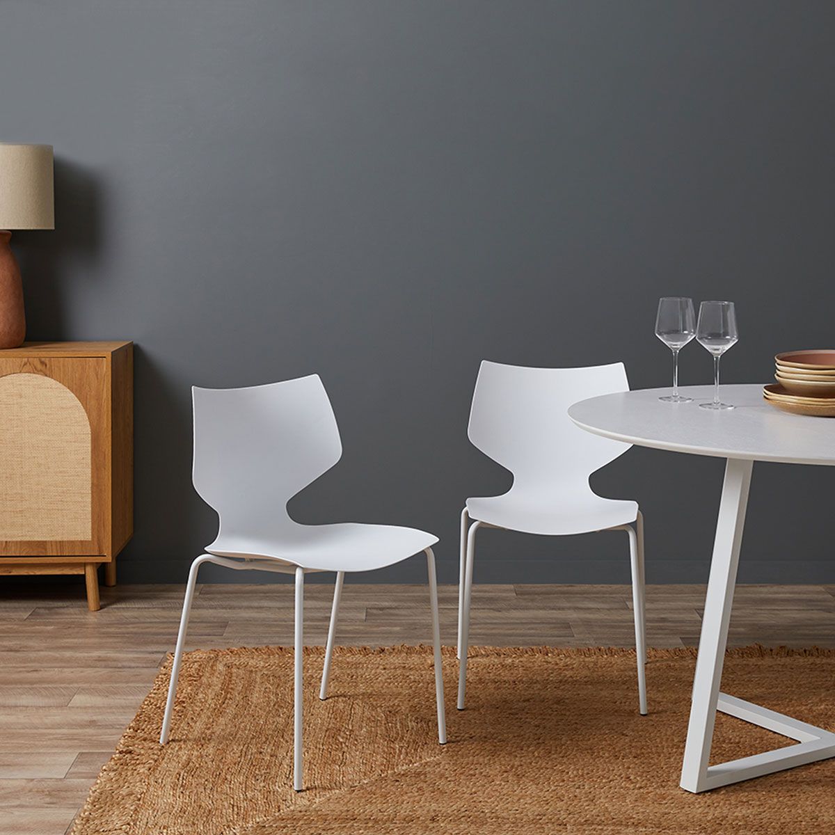 Pia Dining Chair White Set of 2 | Home Furniture | Mocka NZ