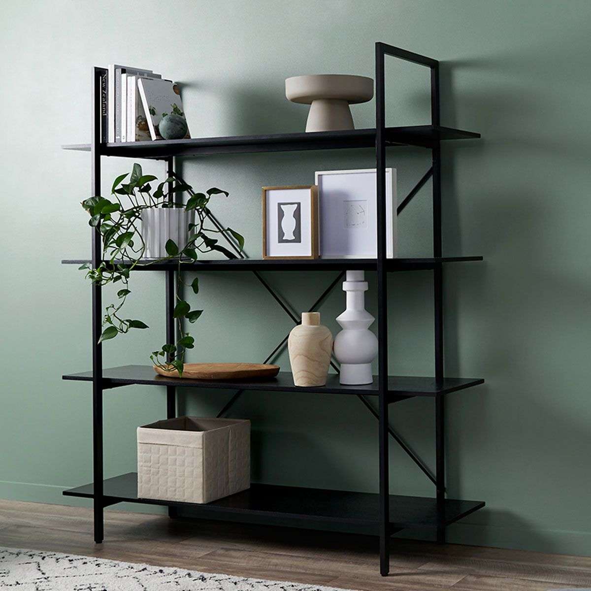 Porto Bookcase - All Black | Home Furniture | Mocka NZ