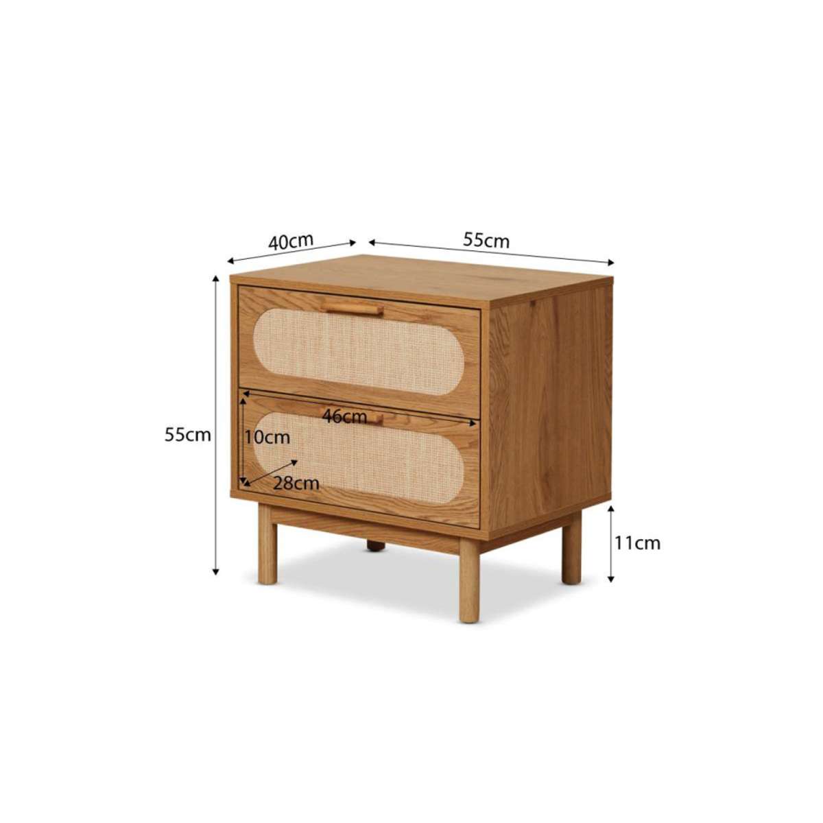 Canyon Two Drawer Bedside Table | Bedroom Furniture