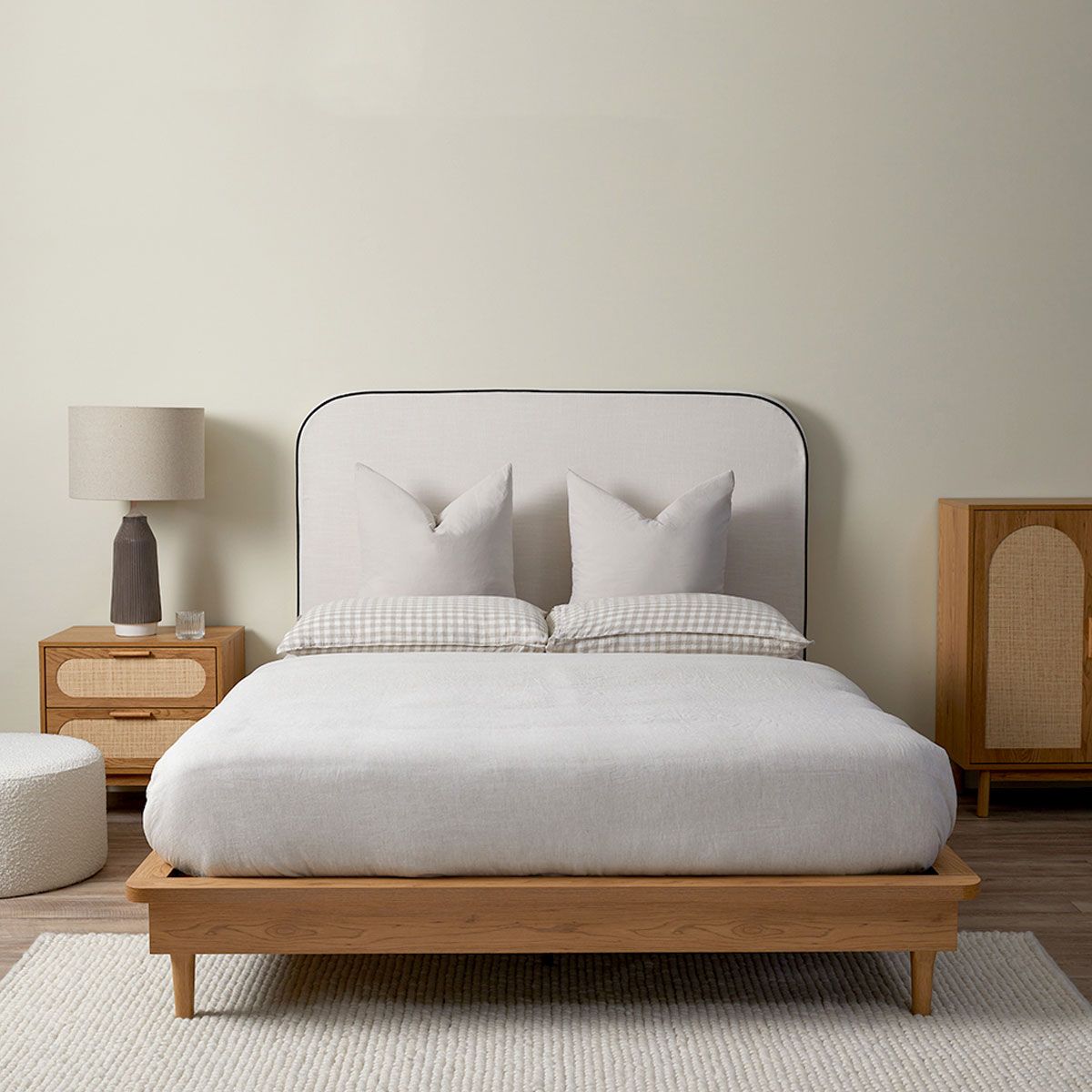 Queen Bed Base Natural | Scandi-style Bed Base | Mocka NZ