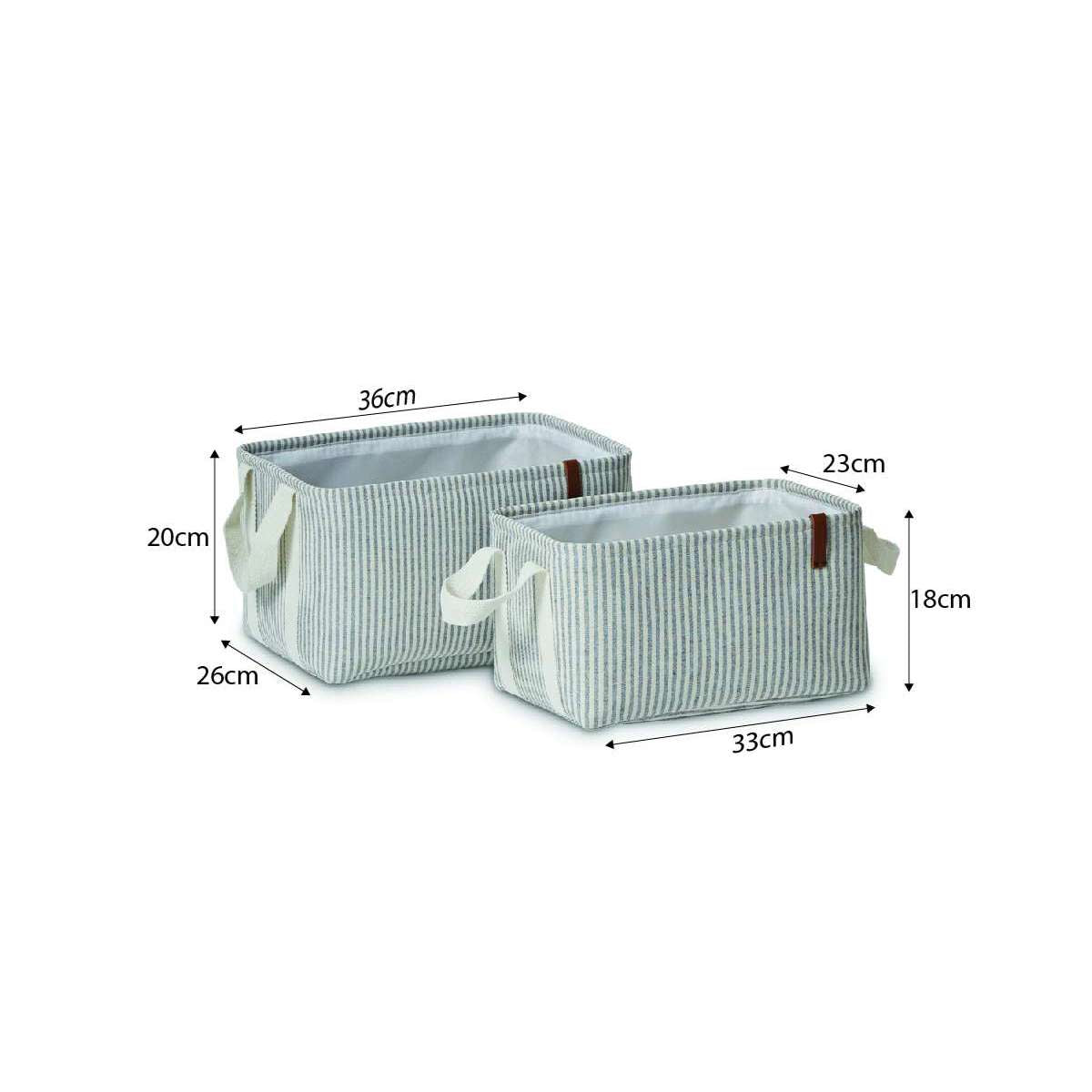 Hamptons Stripe Storage Baskets - Set of 2 | Décor