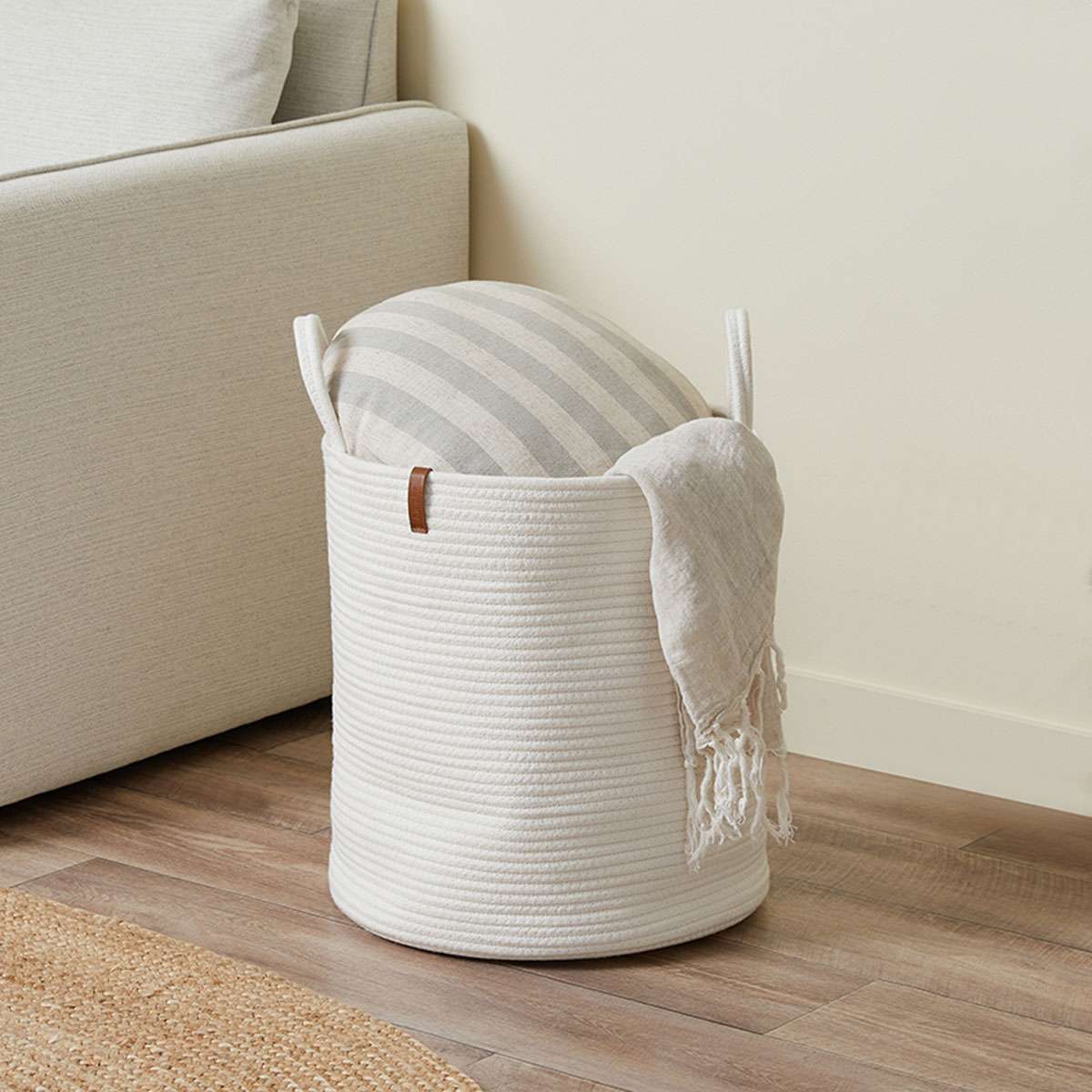 Southampton Cotton Rope Baskets - White | Decor | Mocka NZ