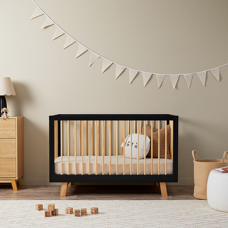 Aspen Classic Cot Black Natural Nursery Furniture