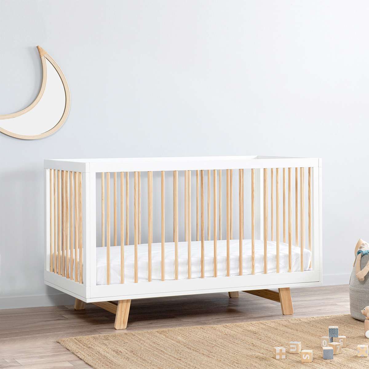 Aspen Classic Cot - White/Natural - Mocka New Zealand